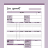 Printable Soap Recipe Sheets - Purple