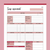 Printable Soap Recipe Sheets - Red