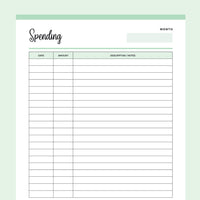 Printable Spending Tracker - Green