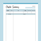Printable Student Chapter Summary - Blue