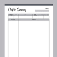 Printable Student Chapter Summary - Grey