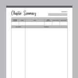 Printable Student Chapter Summary - Grey