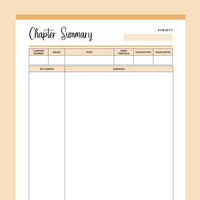 Printable Student Chapter Summary | Instant Download PDF Planner – Plan ...