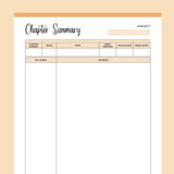 Printable Student Chapter Summary - Orange