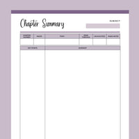 Printable Student Chapter Summary - Purple