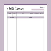 Printable Student Chapter Summary | Instant Download PDF Planner – Plan ...