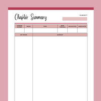 Printable Student Chapter Summary - Red