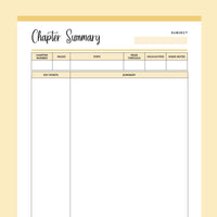Printable Student Chapter Summary - Yellow