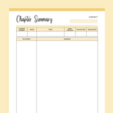 Printable Student Chapter Summary - Yellow