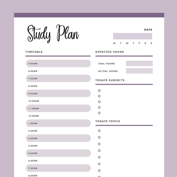 Printable Study Planner – Plan Print Land printable-study-planner-plan-print-land
