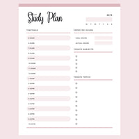Printable Study Planner