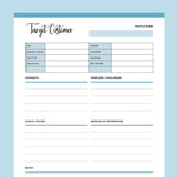 Printable Target Customer Profile Sheet - Blue