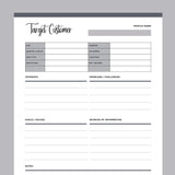 Printable Target Customer Profile Sheet - Grey
