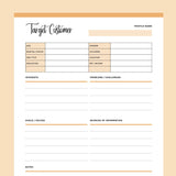 Printable Target Customer Profile Sheet - Orange