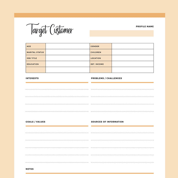 Target Market Profile Template