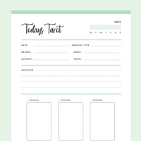 Printable Tarot Journal - Green