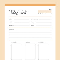 Printable Tarot Journal - Orange