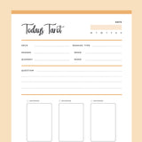 Printable Tarot Journal - Orange