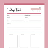 Printable Tarot Journal - Red