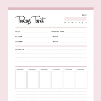 Printable Tarot Journal - Pink