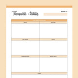 Printable Therapeutic Activities Sheet - Orange