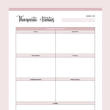 Printable Therapeutic Activities Sheet - Pink