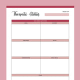 Printable Therapeutic Activities Sheet - Red