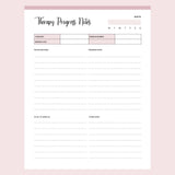 Printable Therapy Notes - Notes Page