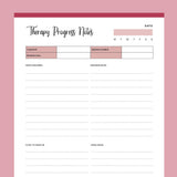 Printable Therapy Notes - Red