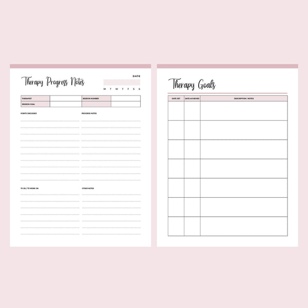 Printable Therapy Notes Plan Print Land