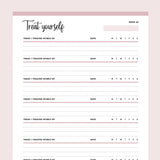 Printable Treat Yourself Tracker - Pink