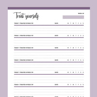 Printable Treat Yourself Tracker - Purple
