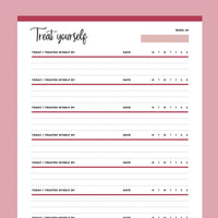 Printable Treat Yourself Tracker - Red