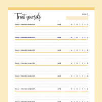 Printable Treat Yourself Tracker - Yellow