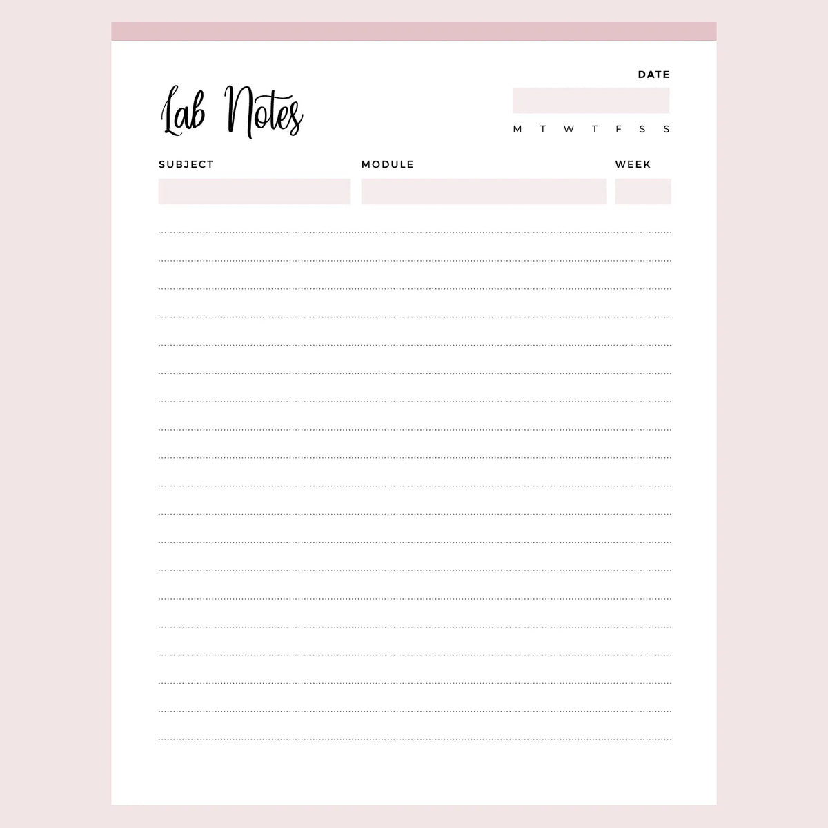 Lab Notes Border Printable University Lab Notes | Instant download PDF | A4 & US Letter ...