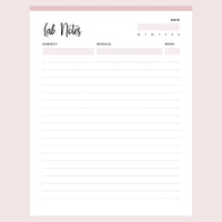 Lab Plan Note Printable University Lab Notes | Instant download PDF | A4 & US Letter ...