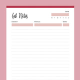 Printable University Lab Notes - Red