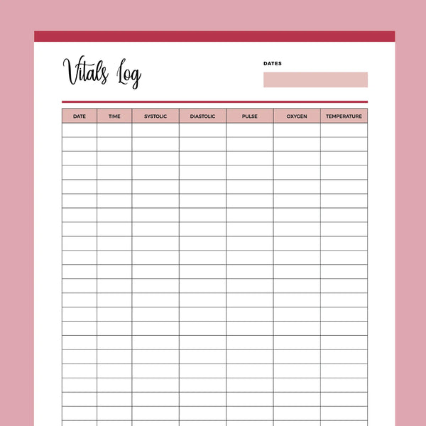 printable-vital-signs-log-instant-download-pdf-a4-us-letter-plan-print-land for Template Free Printable Vital Signs Flow Sheet Printable Vital Signs Log | Instant download PDF | A4 & US Letter – Plan Print Land for Template Free Printable Vital Signs Flow Sheet