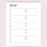 Printable Wait List for Small Businesses