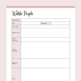 Printable website profile - pink