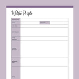 Printable Website Profile Plan Print Land