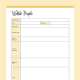 Printable website profile - yellow