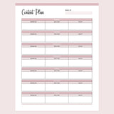 Printable Weekly Content Plan For Social Media