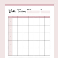 Printable Weekly Dog Training Session Planner - Pink