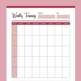 Printable Weekly Dog Training Session Planner - Red