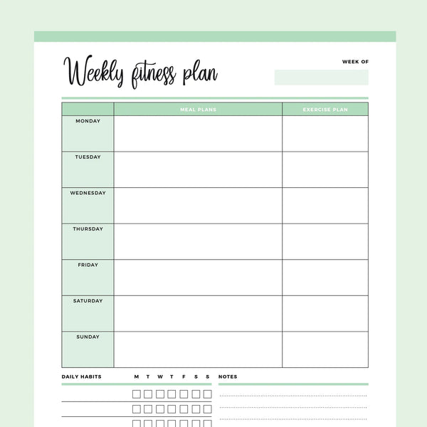Printable Weekly Fitness Planner | Instant Download PDF | A4 & Letter – Plan Print Land printable-weekly-fitness-planner-instant-download-pdf-a4-letter-plan-print-land