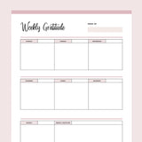 Printable Weekly Gratitude Journal - Pink