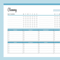 Printable Weekly House Cleaining Checklist - Blue
