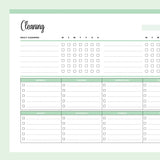Printable Weekly House Cleaining Checklist - Green