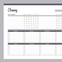 Printable Weekly House Cleaining Checklist - Grey